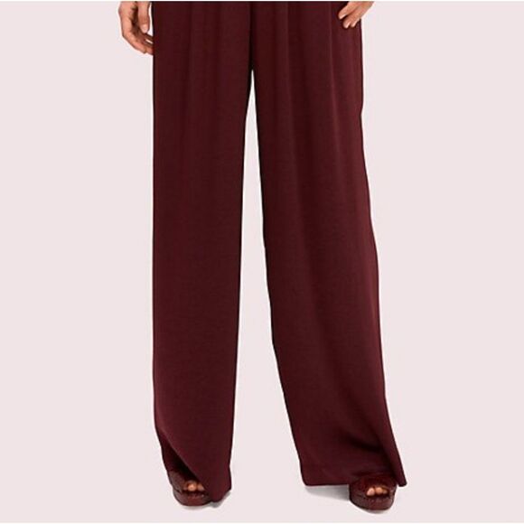 Kate Spade Candied Fig Satin Pant Maroon - Picture 5 of 8